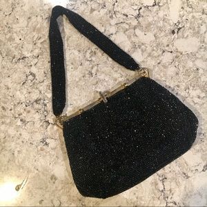 Vintage Josef Black Beaded Clutch / Evening Bag 🖤